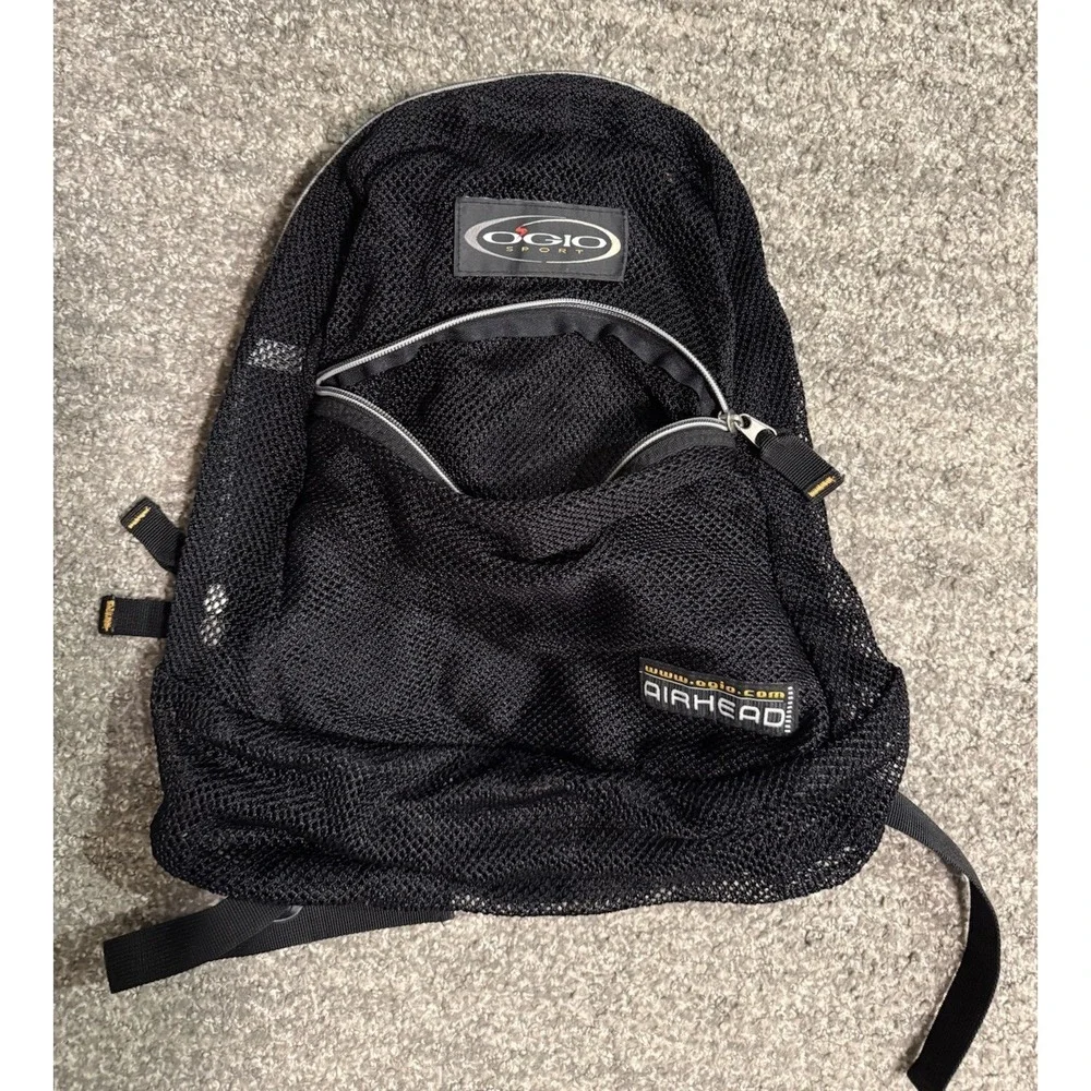 OGIO Airhead Mesh Backpack Black Lightweight Sport Pack Gym Travel Bag EUC